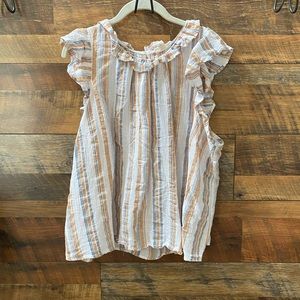 Ana dressy summer shirt in 2X cute stripe pattern